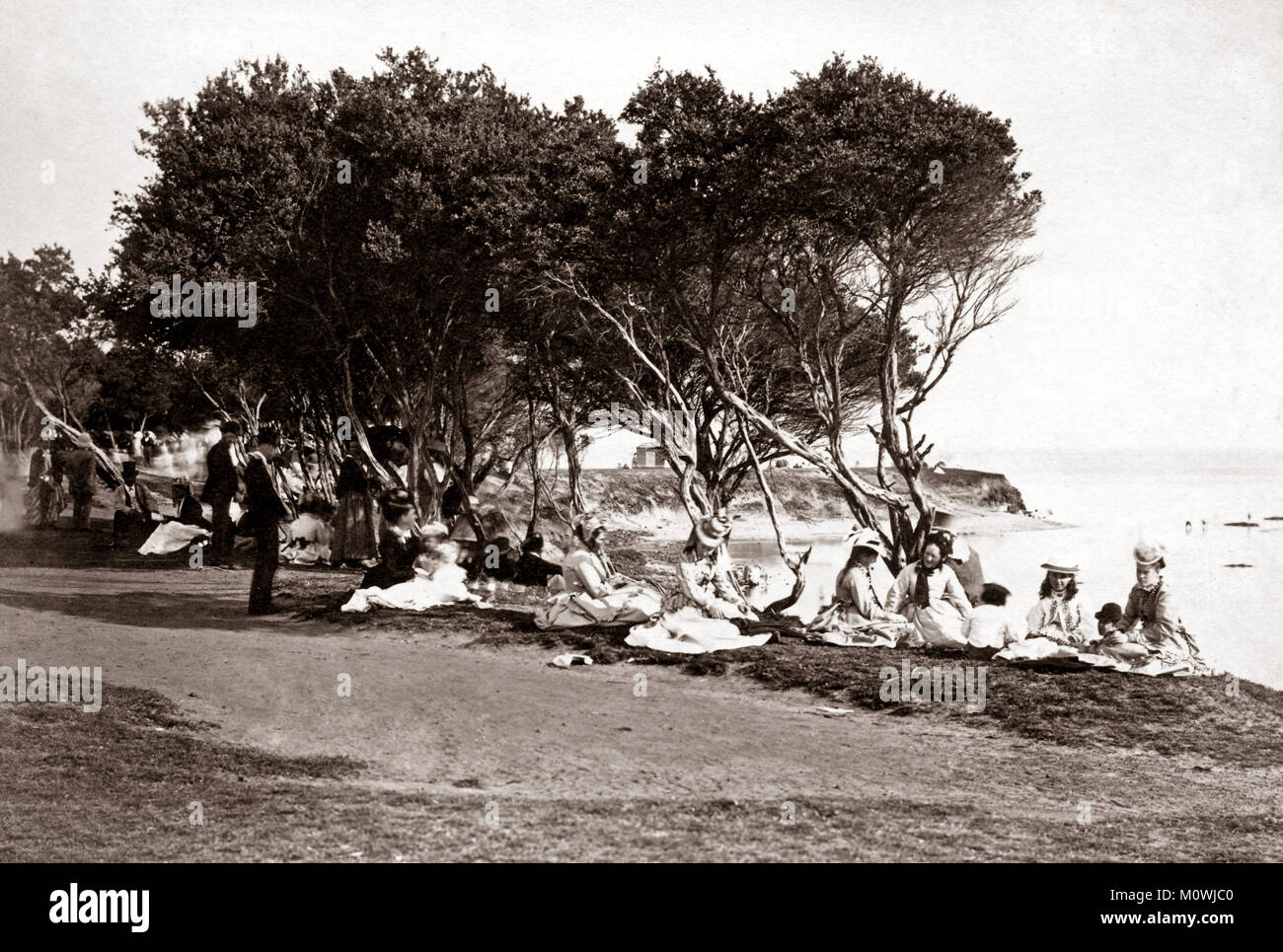 C. 1890 Melbourne Australie - Brighton Beach Banque D'Images