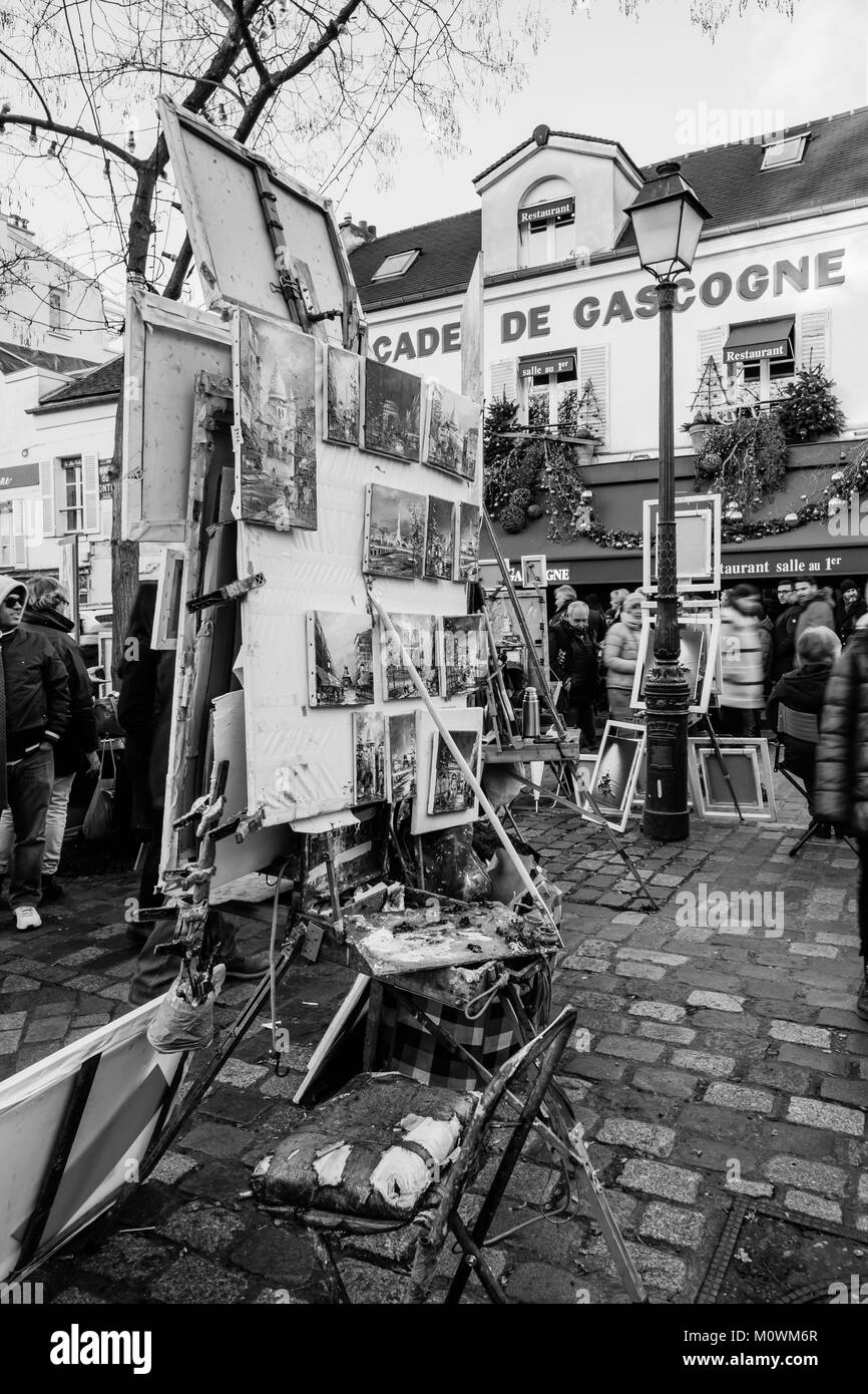 Artistes peintres de Montmartre lieu à Paris Banque D'Images