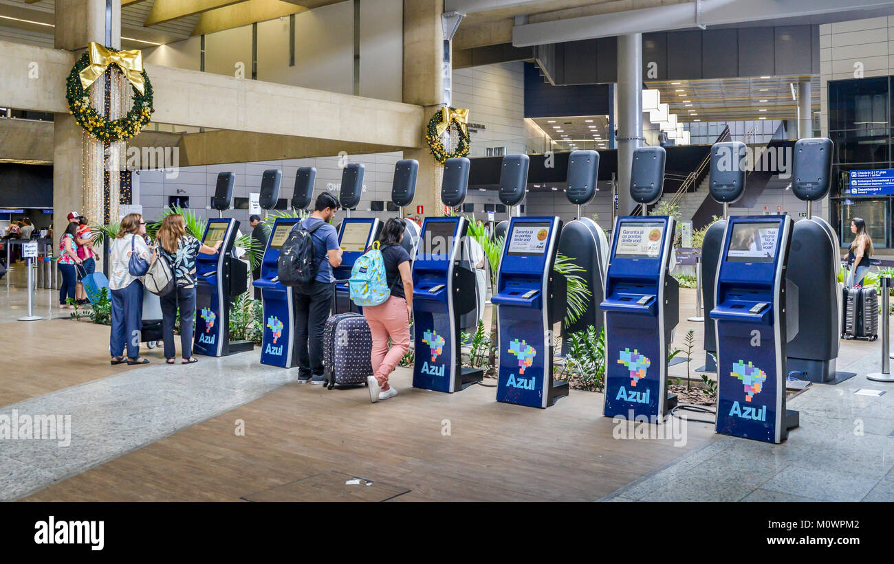 L'enregistrement des passagers à l'aéroport de Belo Horizonte Banque D'Images