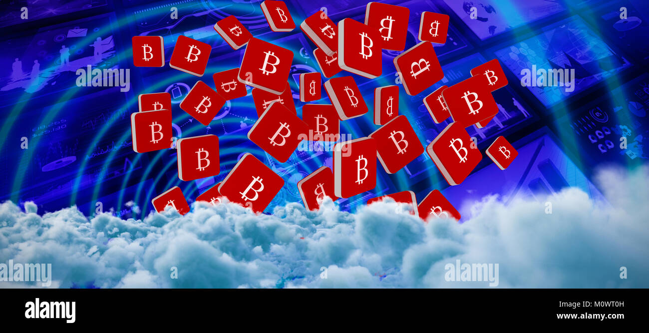 Image composite du numérique dans l'image générée de nuages de tempête Banque D'Images