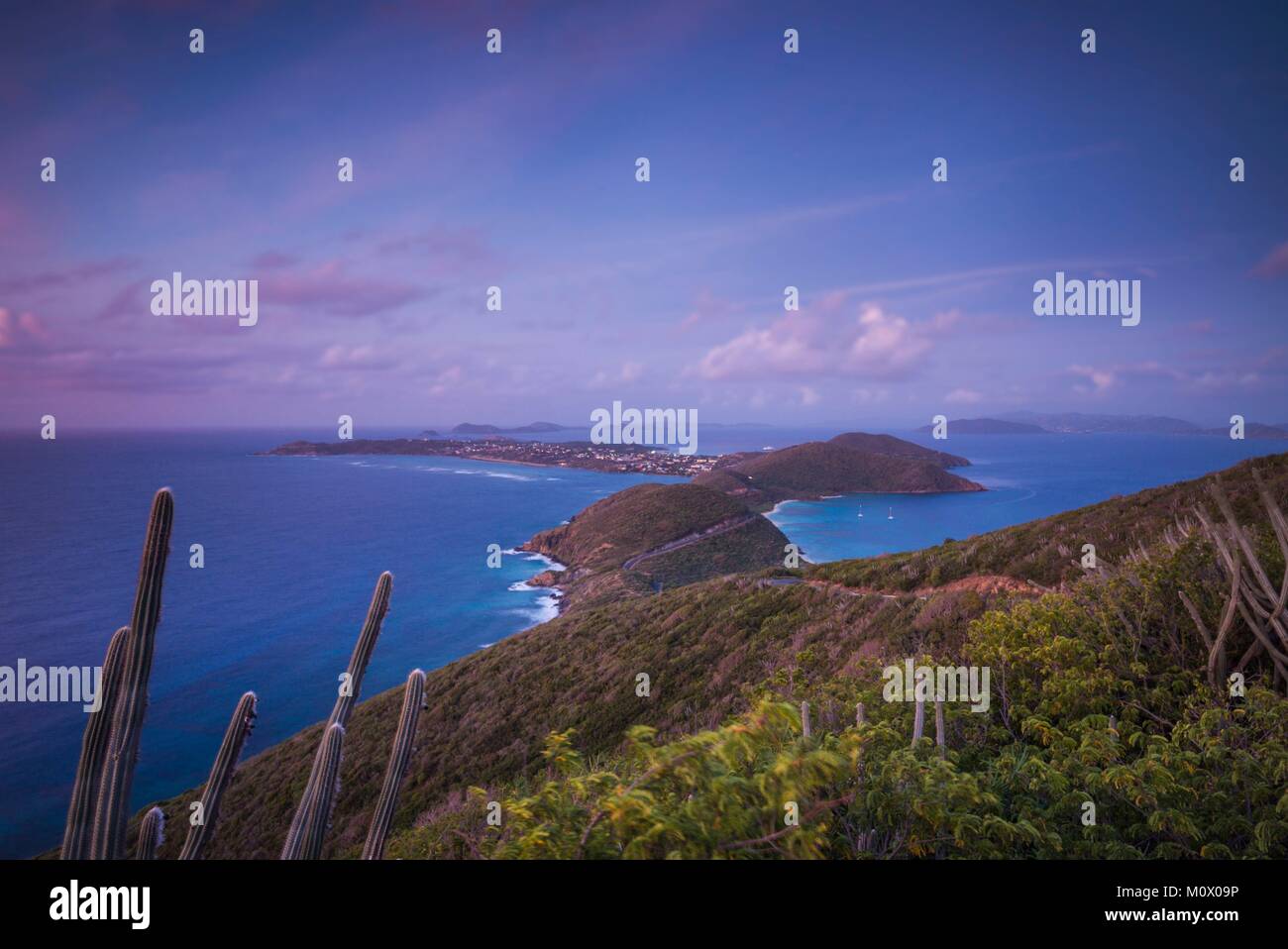 Îles Vierges britanniques,Virgin Gorda,soldat,Bay View de la baie Soldier et du sud de l'aube,Virgin Gorda Banque D'Images