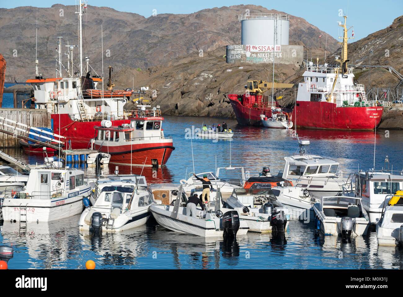 Le Groenland,Sermersooq,port,Tasiilaq Banque D'Images
