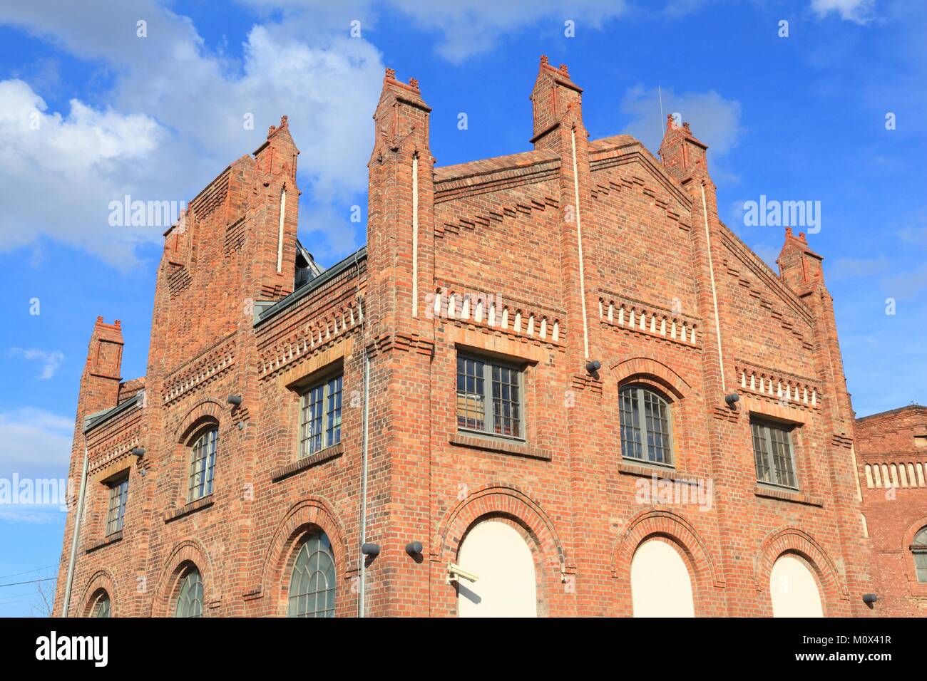 Katowice, Pologne - ancienne usine industrielle de l'architecture en brique. La haute Silésie région. Banque D'Images