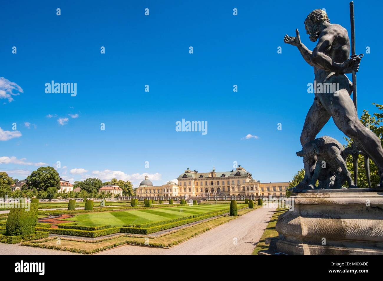 Suède, Stockholm County,Lovon Island,le Lac Malaren, domaine royal de Drottningholm, inscrite au Patrimoine Mondial de l'UNESCO, résidence de la famille royale Suédoise Banque D'Images