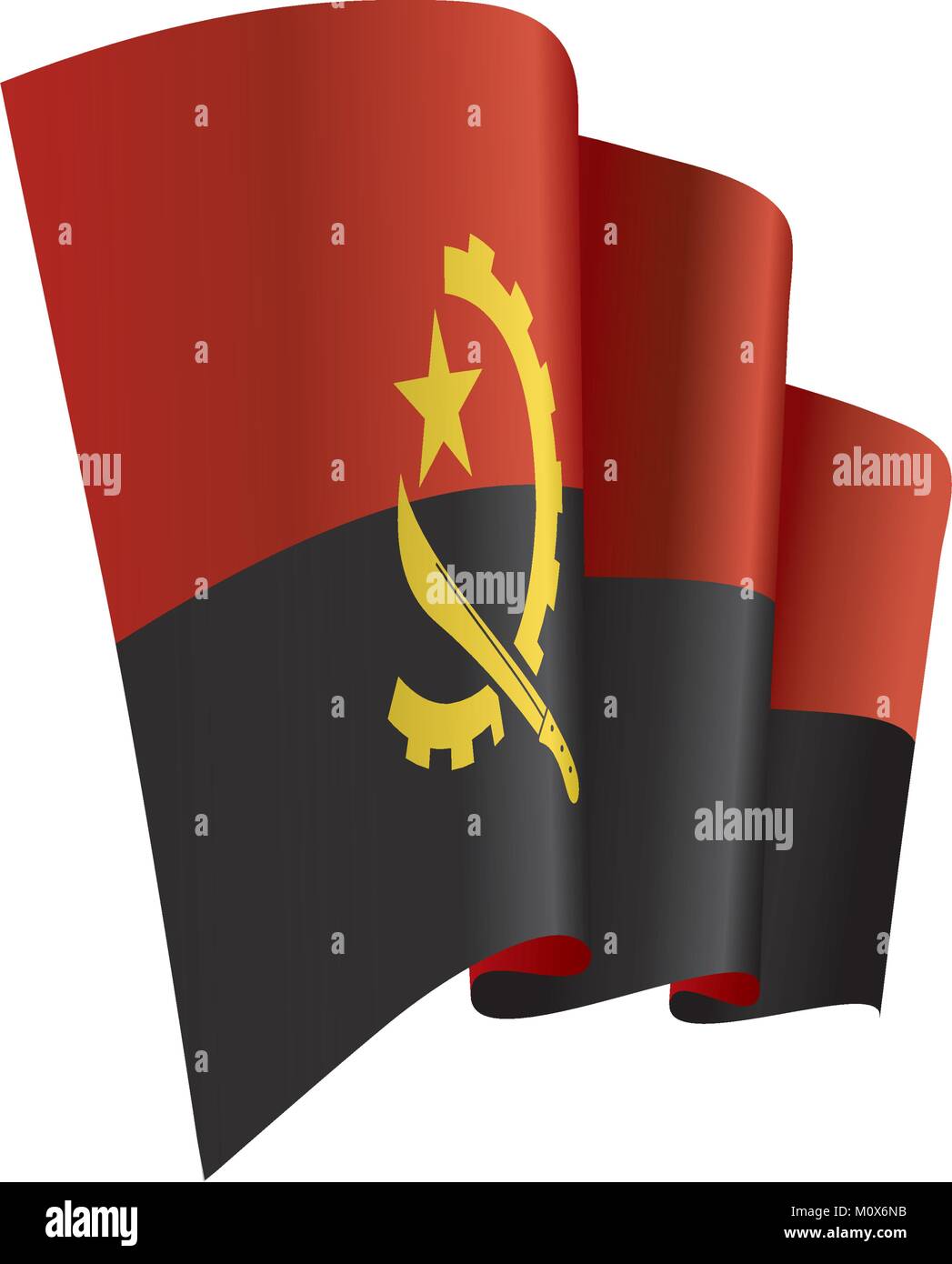 Drapeau de l'Angola, vector illustration Illustration de Vecteur