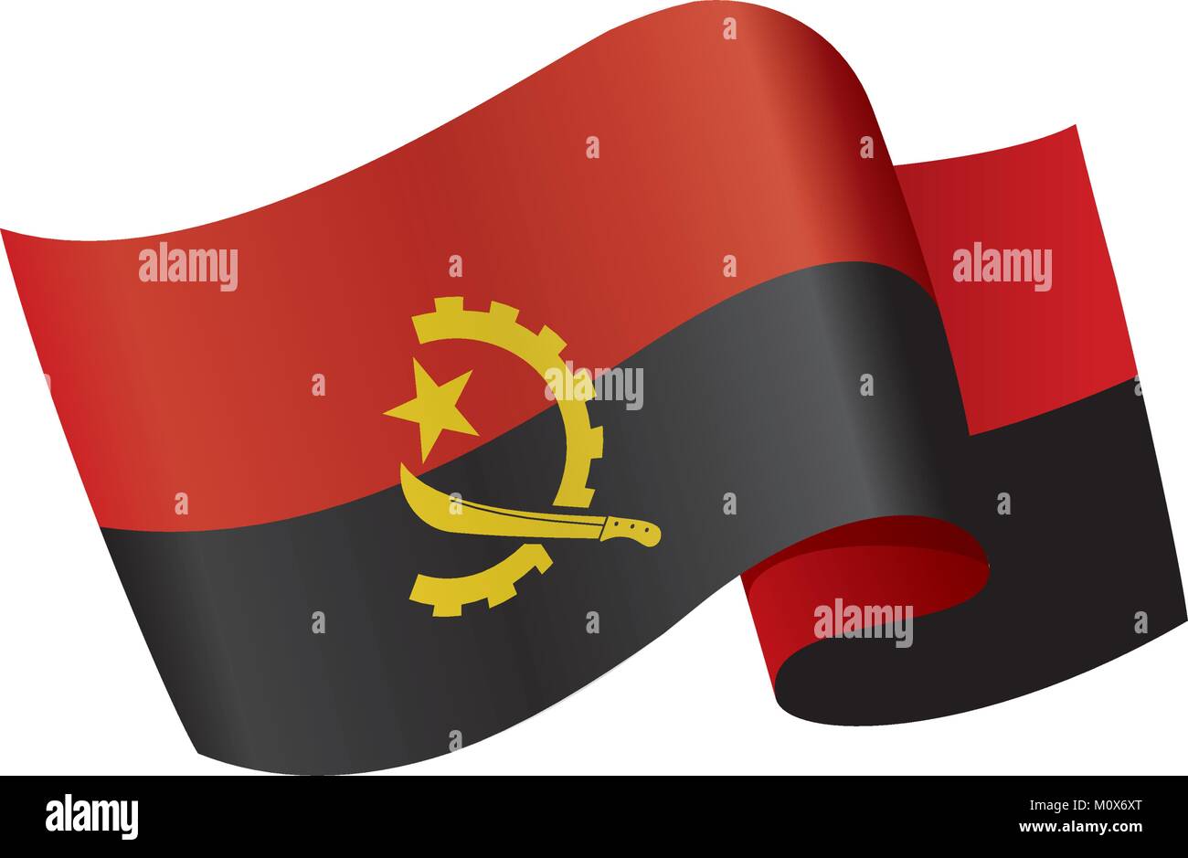 Drapeau de l'Angola, vector illustration Illustration de Vecteur
