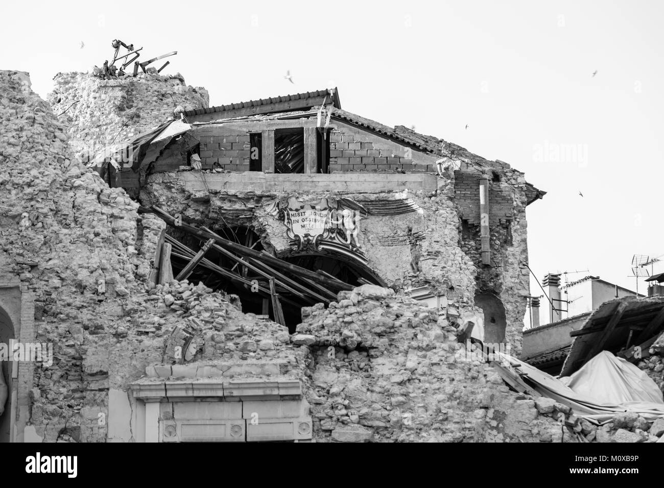 Un pays frappé par le puissant séisme de magnitude 6,5 le 30 octobre 2016. Norcia, Ombrie, dans la province de Pérouse Banque D'Images