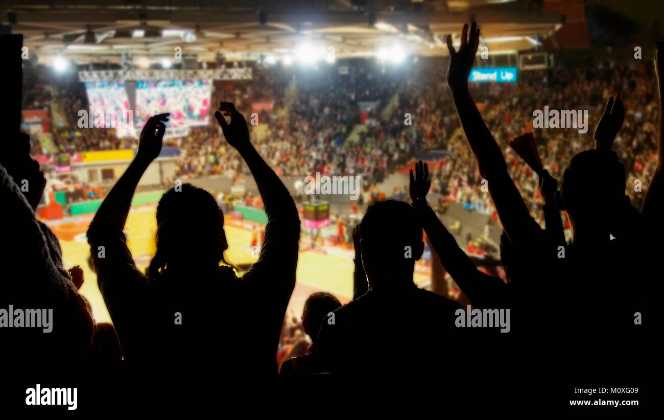 Stade de basket de foule Banque D'Images