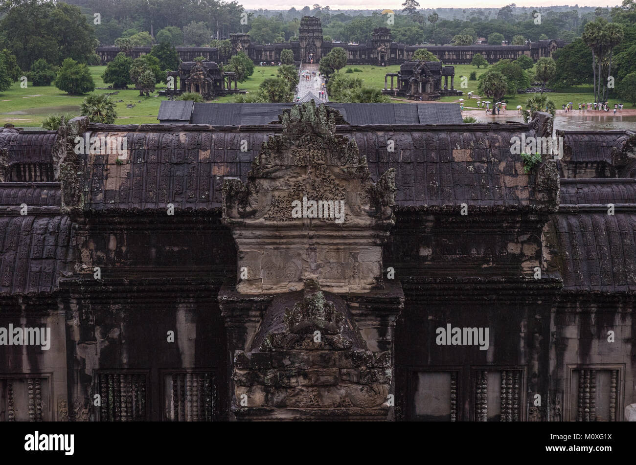 Angkor Wat Temple view à Siem Reap, Cambodge Banque D'Images