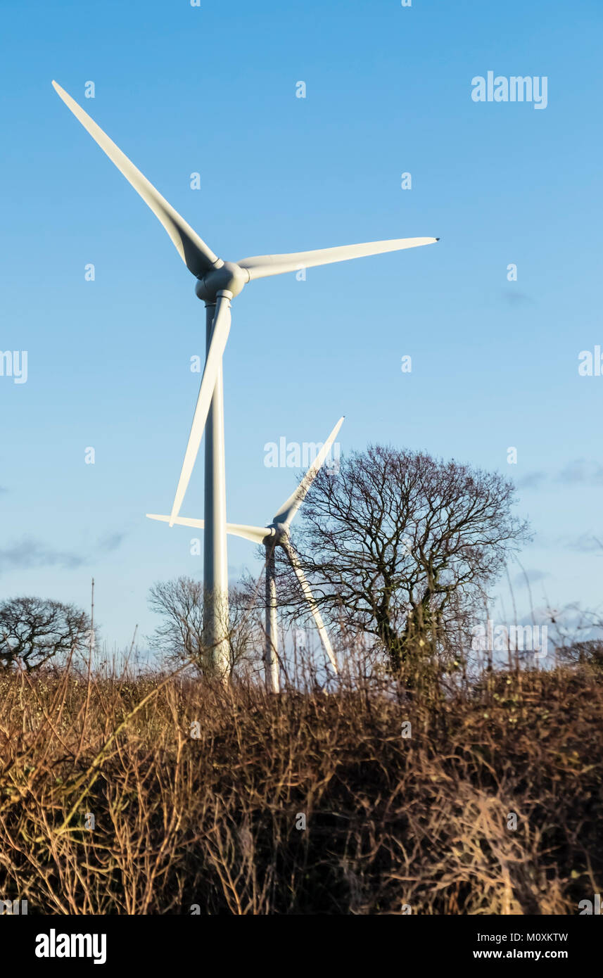 Éoliennes dans la campagne du South Gloucestershire Banque D'Images