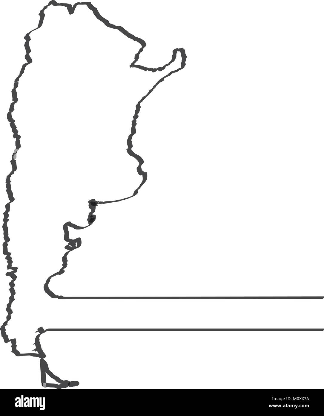 Site de l'Argentine. Ligne continue Illustration de Vecteur