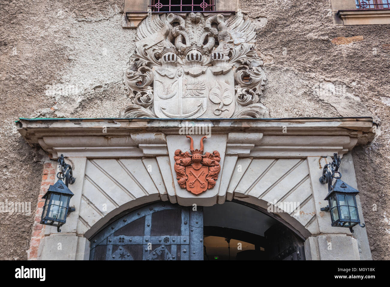 Entrée au château Czocha défensive à Sucha village, Basse-silésie de Pologne Banque D'Images