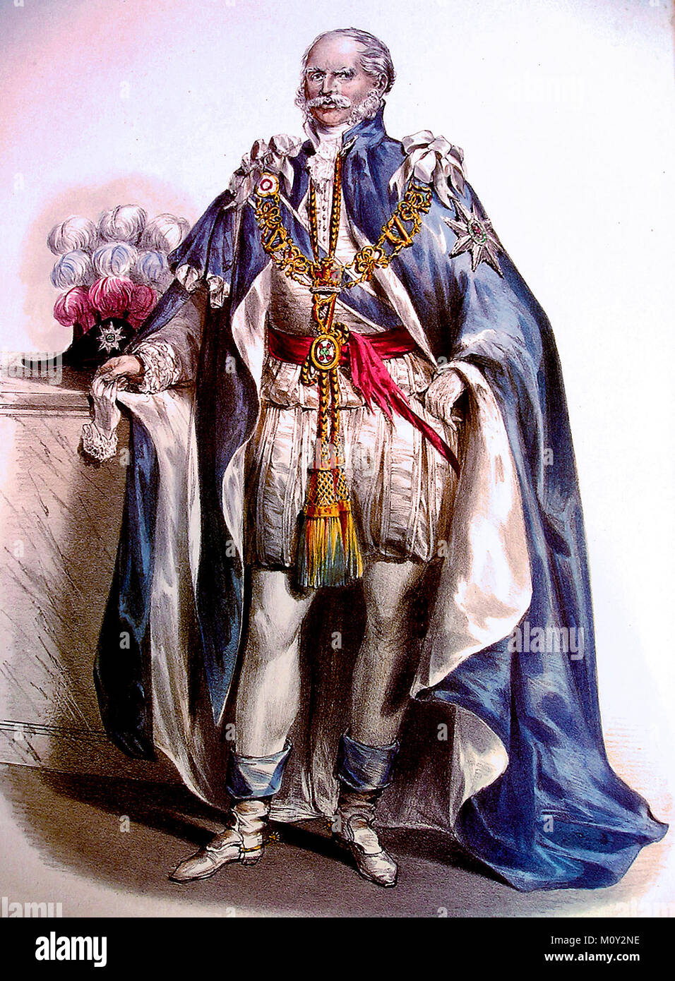 Ernest-auguste I, Roi de Hanovre portant les robes d'un Chevalier, Compagnon de l'Ordre de Saint Patrick - G.E. Madeley Banque D'Images
