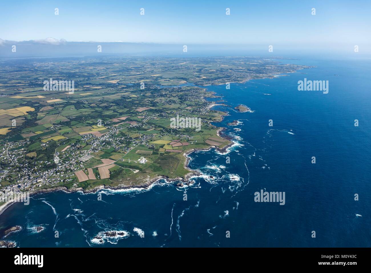 France,Finistere,Porspoder,la côte (vue aérienne) Banque D'Images