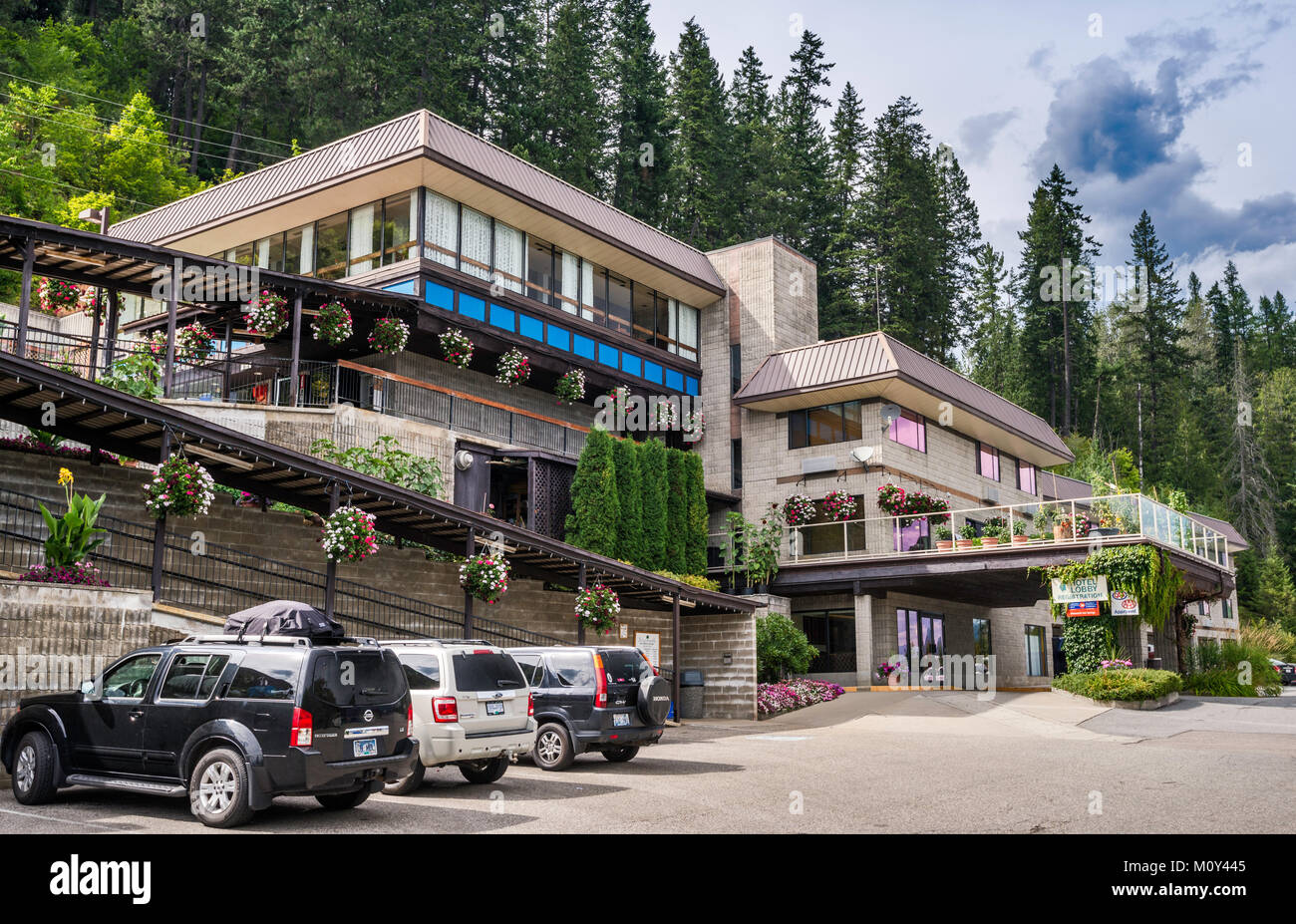 Ainsworth Hot Springs Resort dans village historique de Ainsworth à Kootenay Lake, région de Kootenay, Colombie-Britannique, Canada Banque D'Images