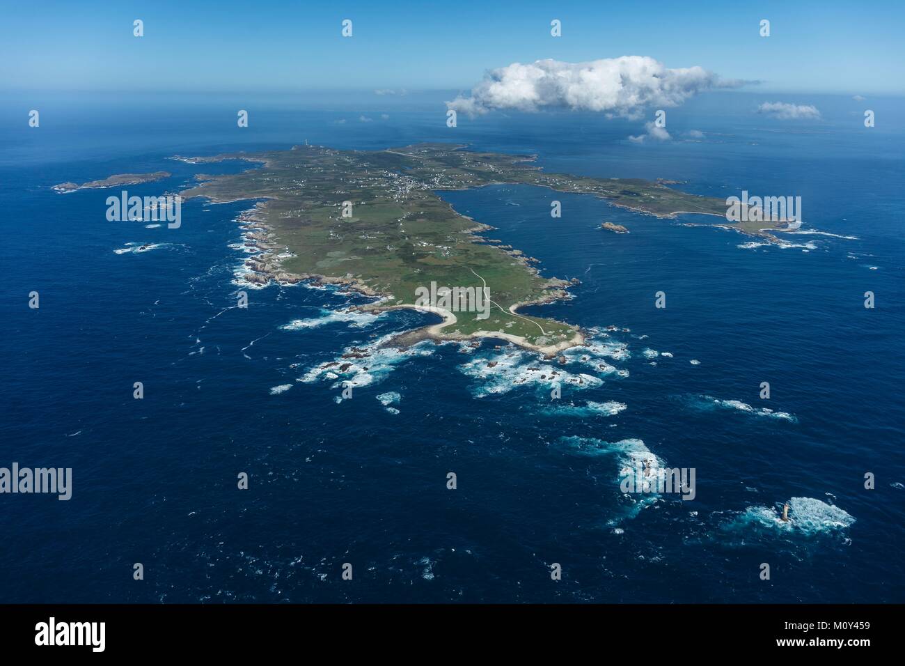 France,Finistere,Ouessant island (vue aérienne) Banque D'Images