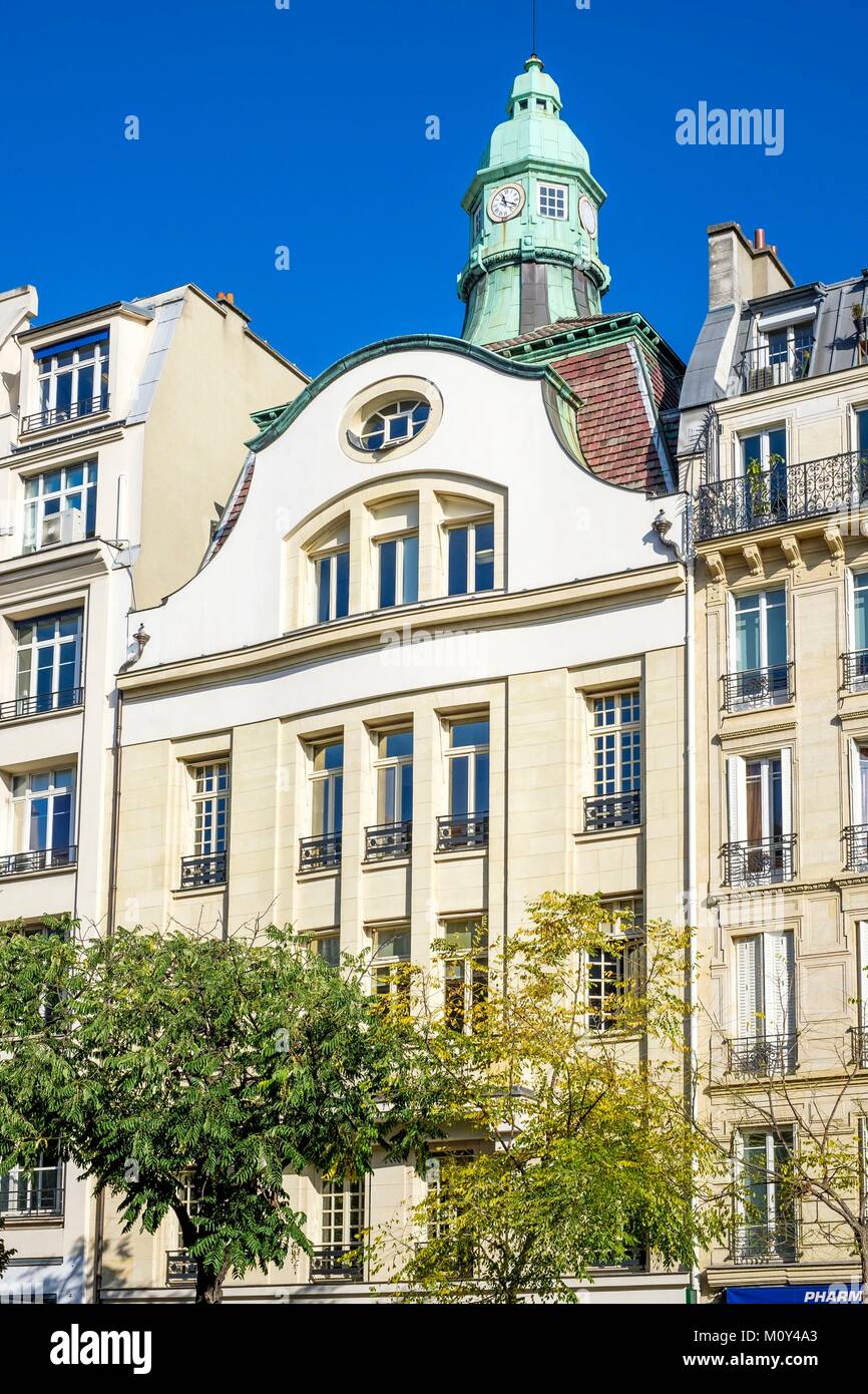 France,Paris,Art Nouveau,avenue de la République,construit en 1906 par l'architecte Eugène Meyer Banque D'Images