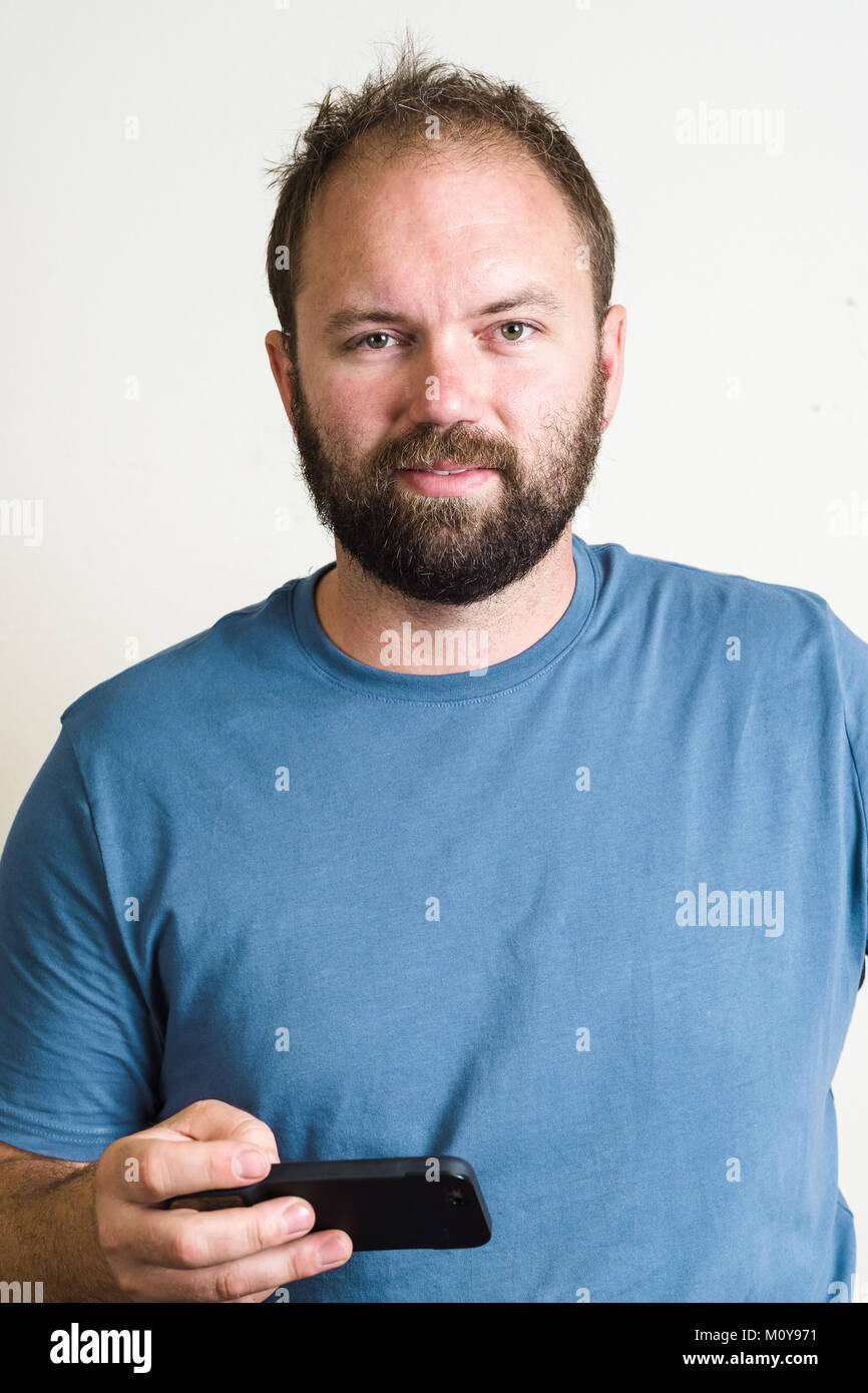 Portrait Portrait Homme barbu Banque D'Images