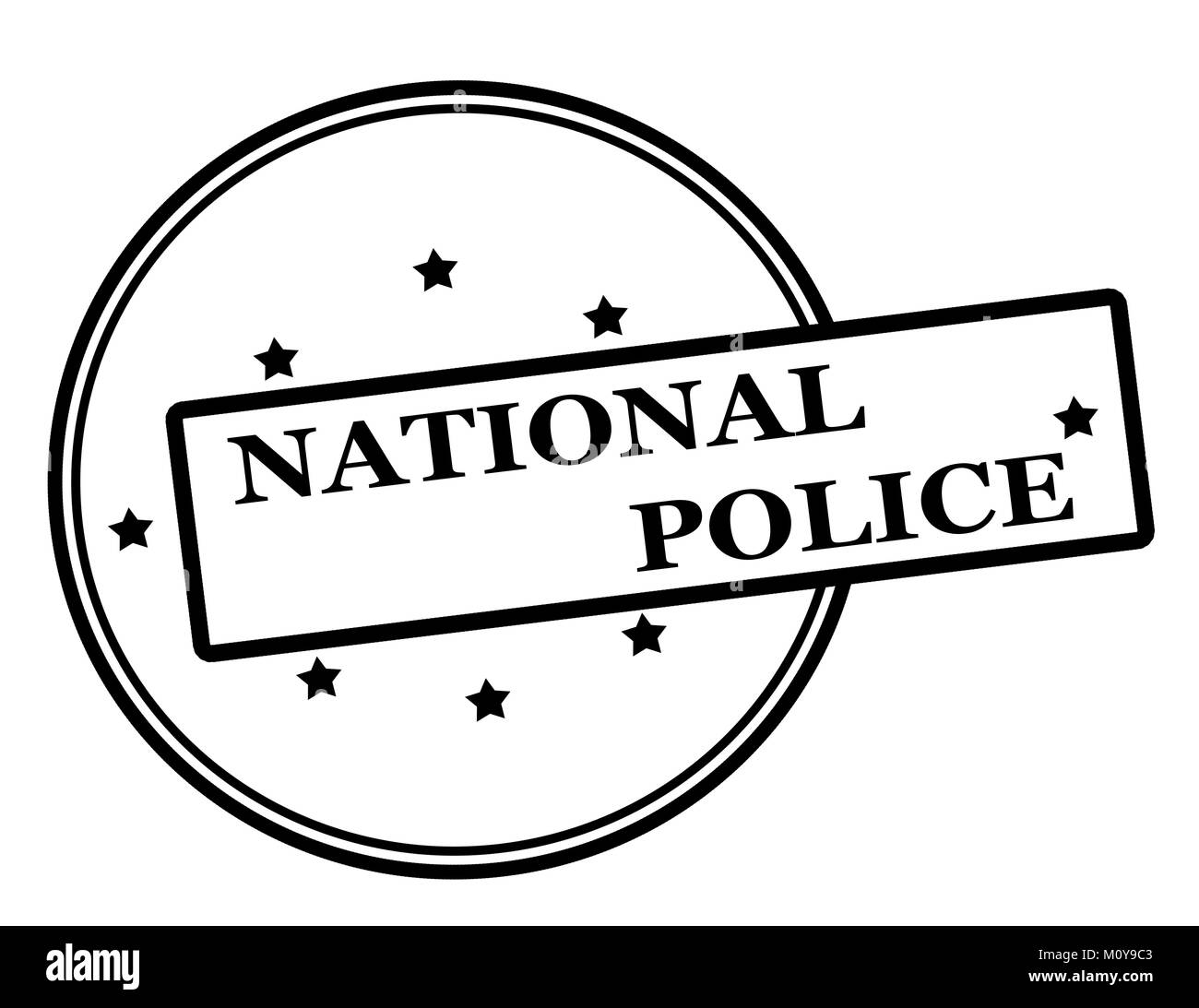 Timbres en caoutchouc avec du texte à l'intérieur de la police nationale, vector illustration Banque D'Images
