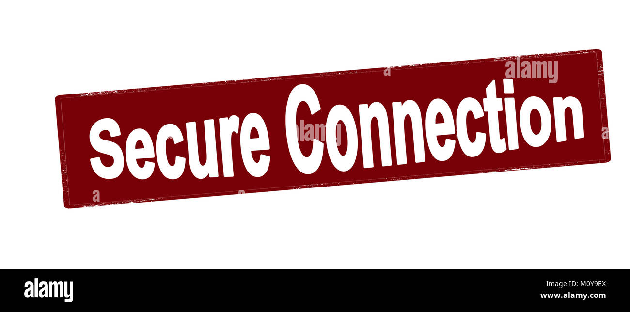 Timbres en caoutchouc avec du texte connexion sécurisée à l'intérieur, vector illustration Banque D'Images