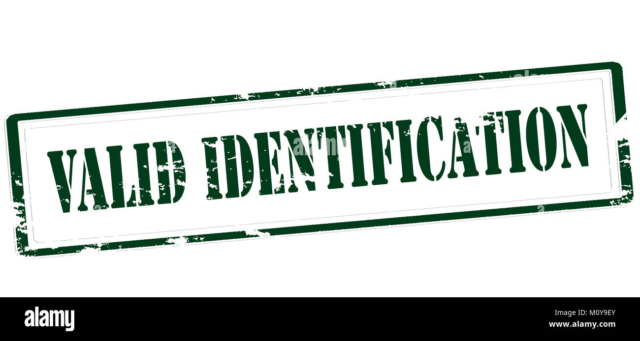 Timbres en caoutchouc avec du texte à l'intérieur d'identification valide, vector illustration Banque D'Images