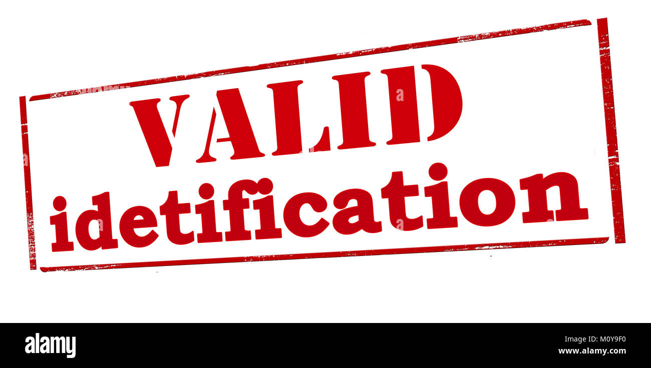 Timbres en caoutchouc avec du texte à l'intérieur d'identification valide, vector illustration Banque D'Images