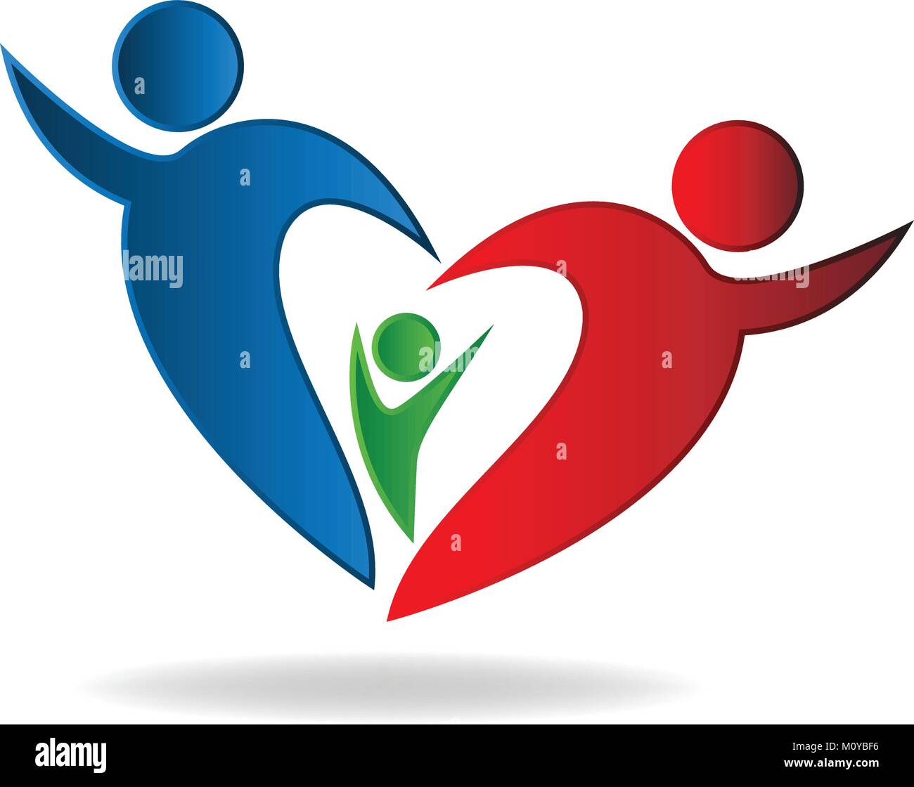 Logo coeur famille vector Illustration de Vecteur