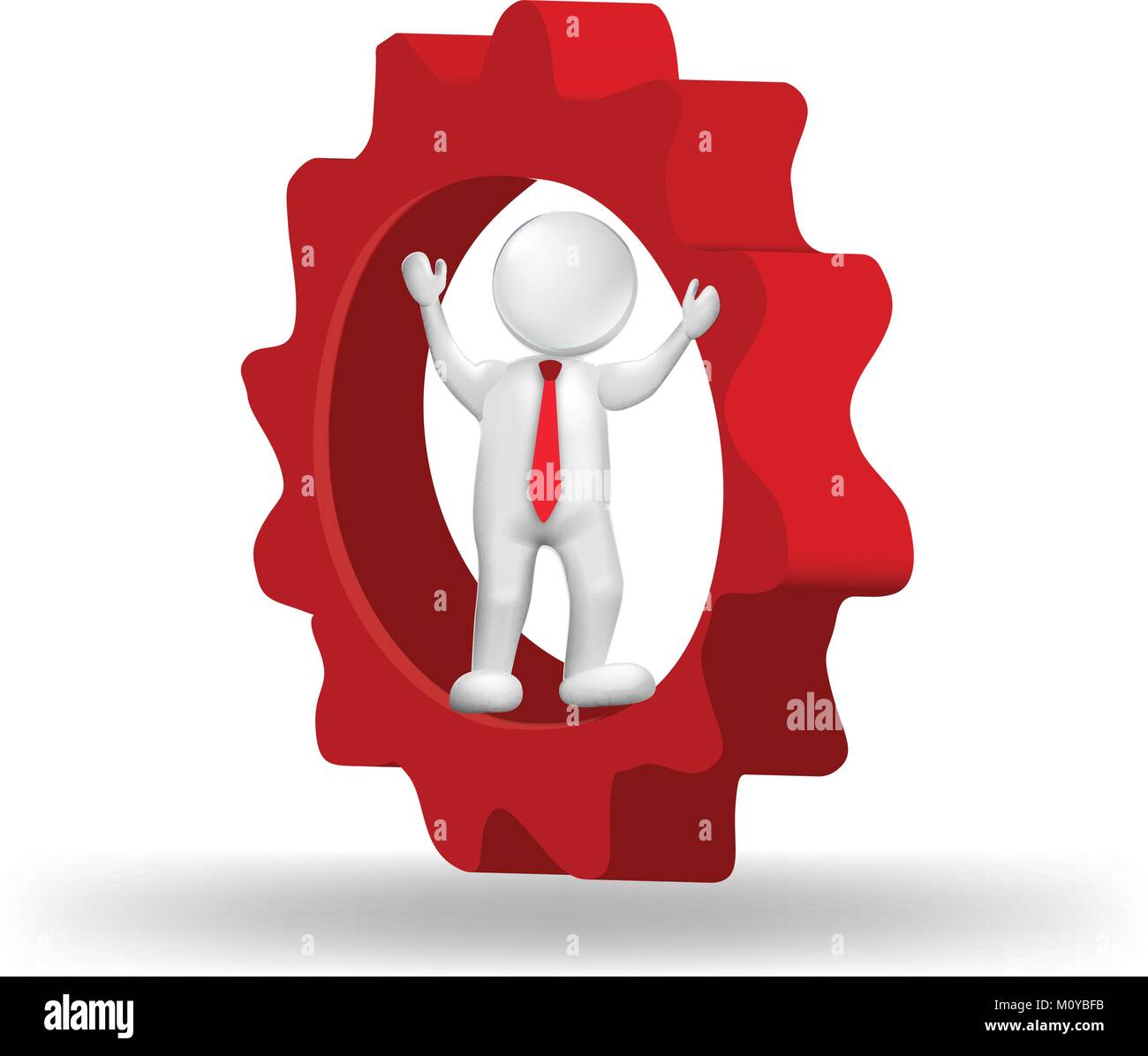 Pignon rouge logo homme 3D vector Illustration de Vecteur