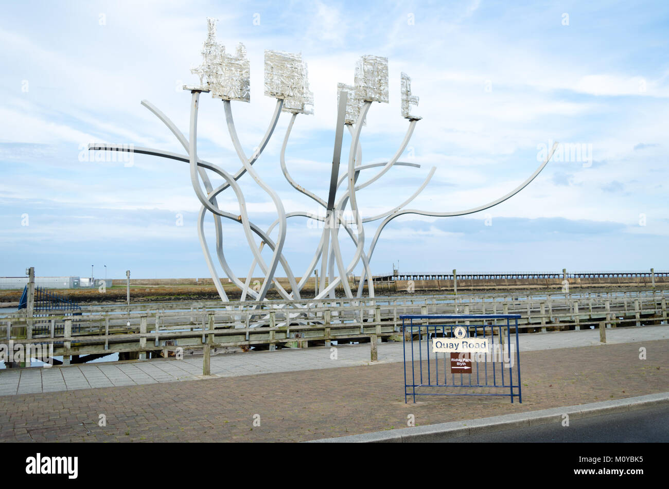 "L'esprit de l' Art Public Staithes par Simon Packard, et situé dans le Port de Blyth, Blyth. Banque D'Images