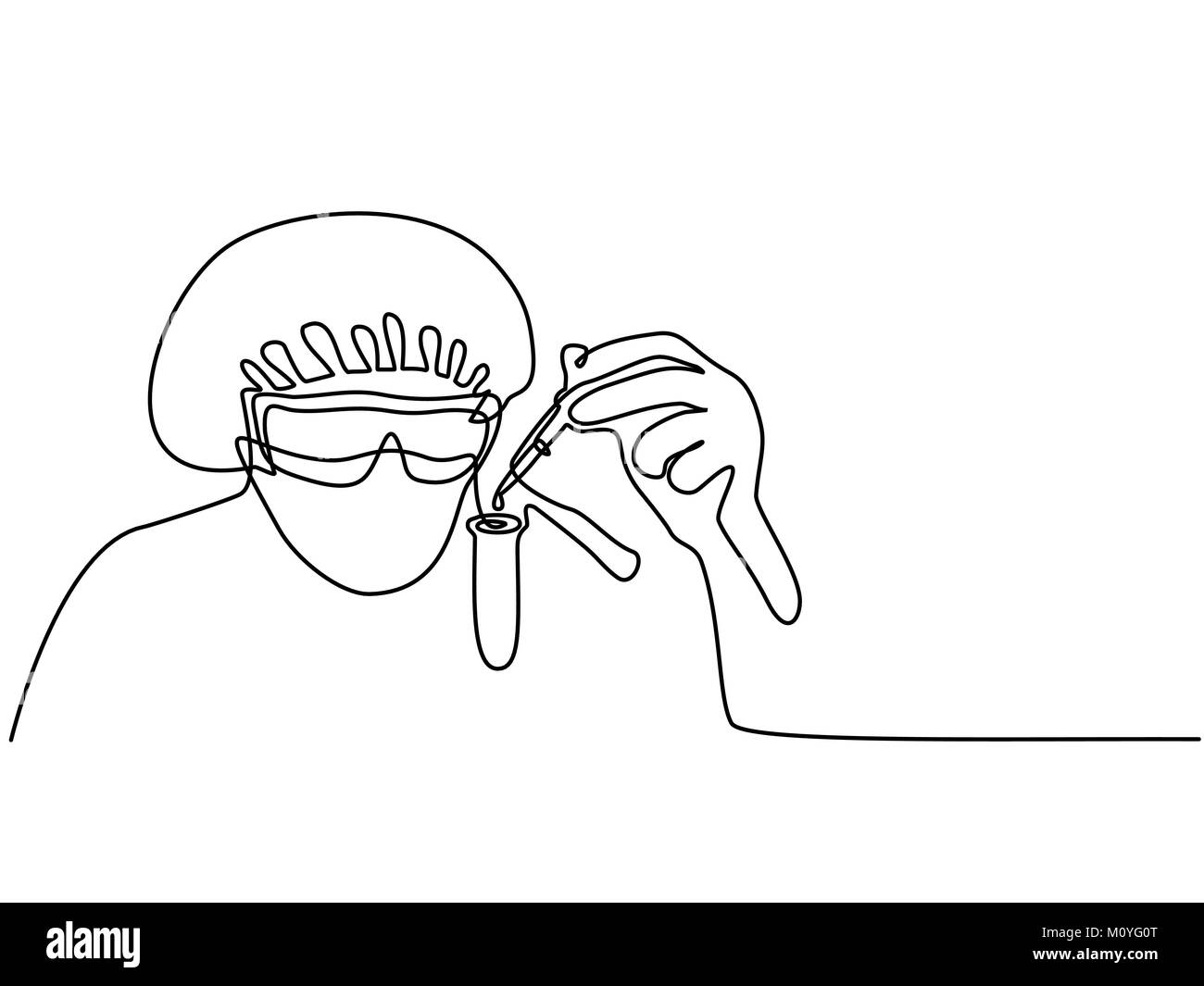 Femme scientifique in vitro recherche solution Illustration de Vecteur