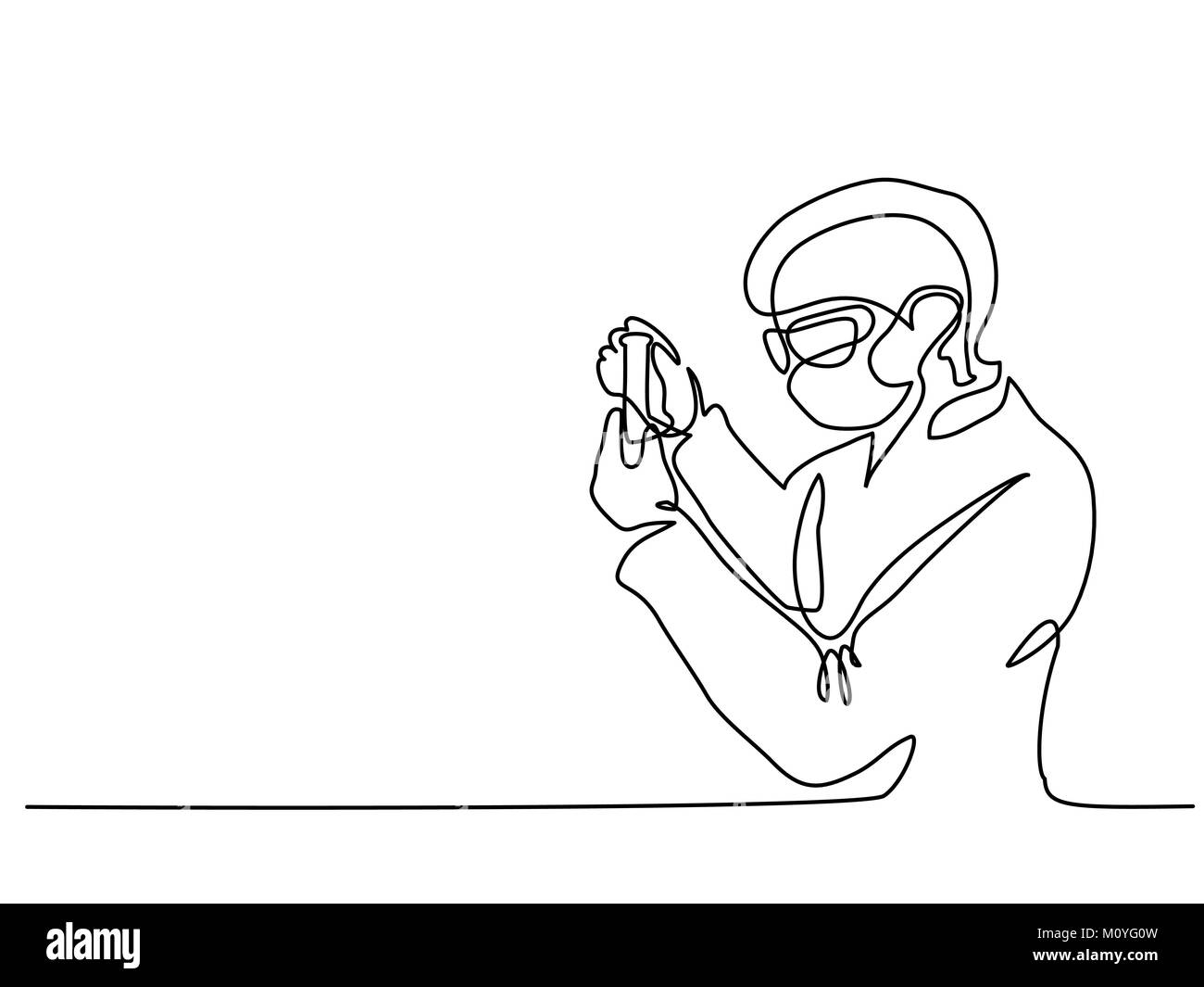 Femme scientifique in vitro recherche solution Illustration de Vecteur