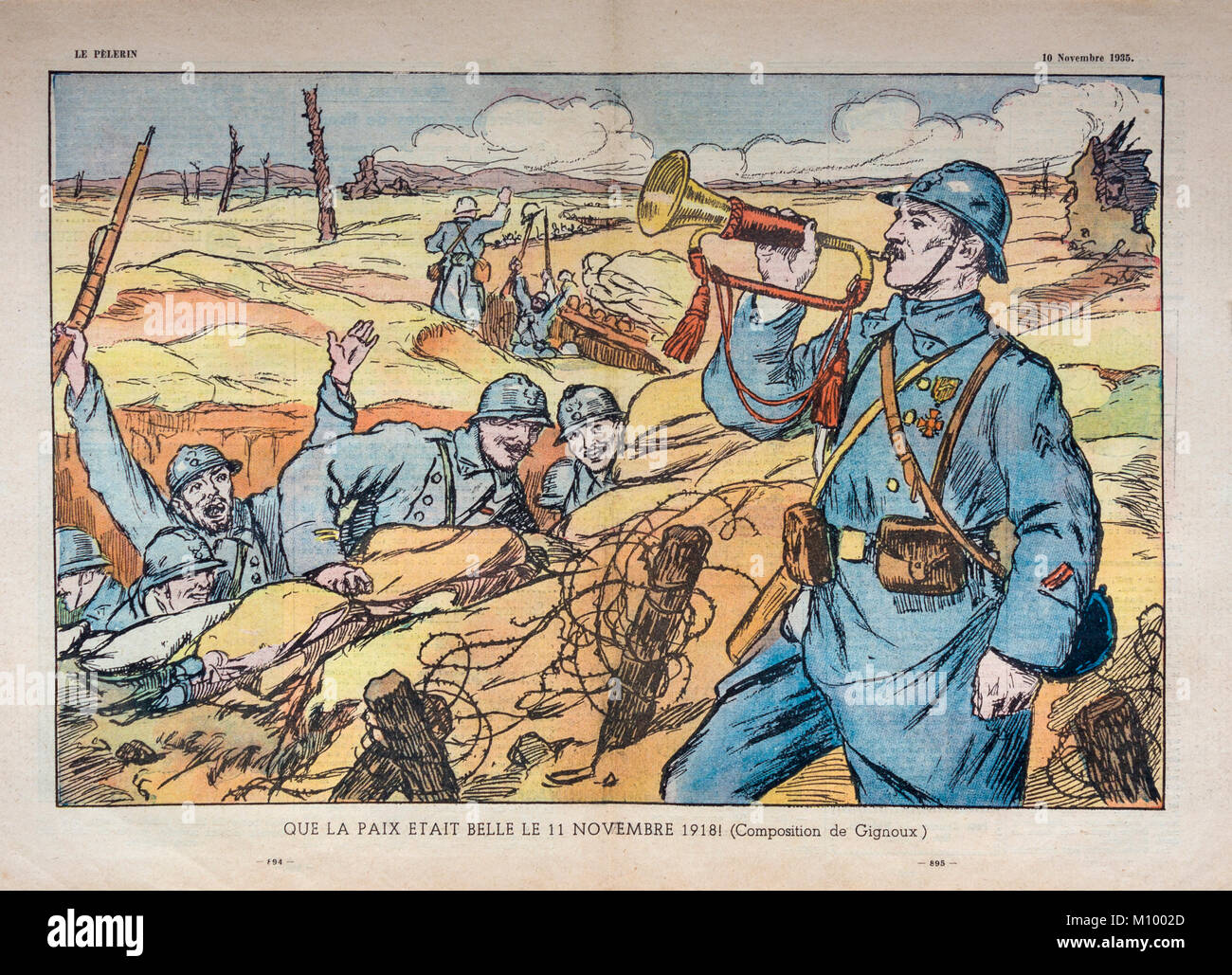 "La paix était magnifique le 11 novembre 1918' illustration dans le Pelerin (journal français