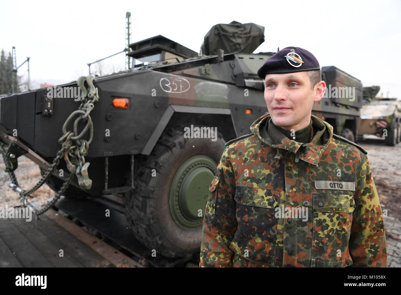 Immendingen (Allemagne). 25 Jan, 2018. Le Lieutenant-colonel Wolf ...