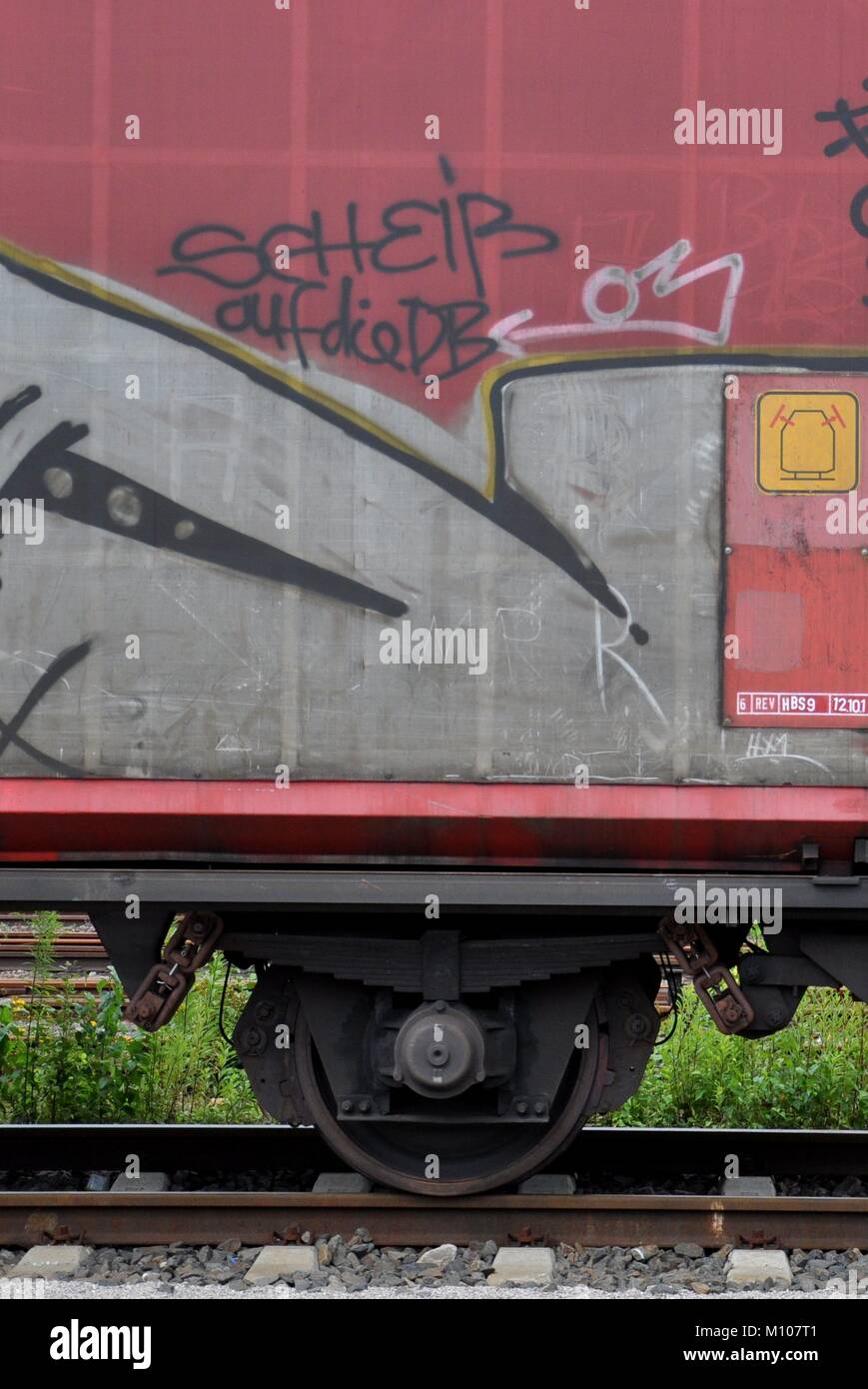Bochum, Allemagne. 29 juillet, 2012. Tout le monde n'est pas satisfait de la German Railroad. Wagon de marchandises sur 29.07.2012 à Bochum - Allemagne. Utilisation dans le monde entier | Credit : dpa/Alamy Live News Banque D'Images