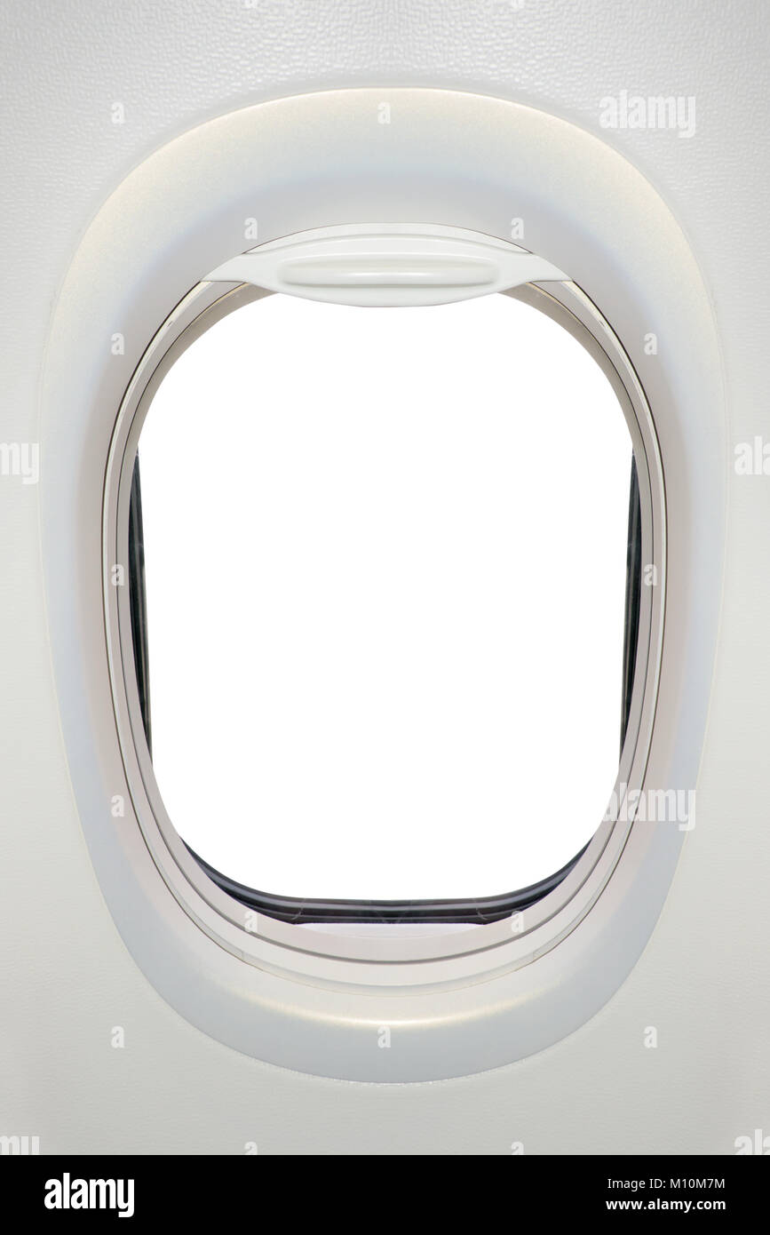 Photo de la fenêtre de l'avion a partir de l'intérieur (concept de vol) Banque D'Images