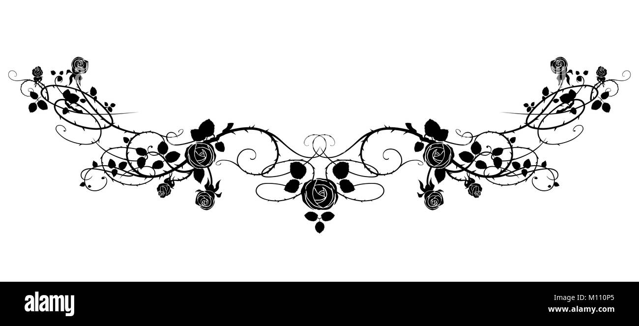 Black Rose Tattoo Illustration de Vecteur