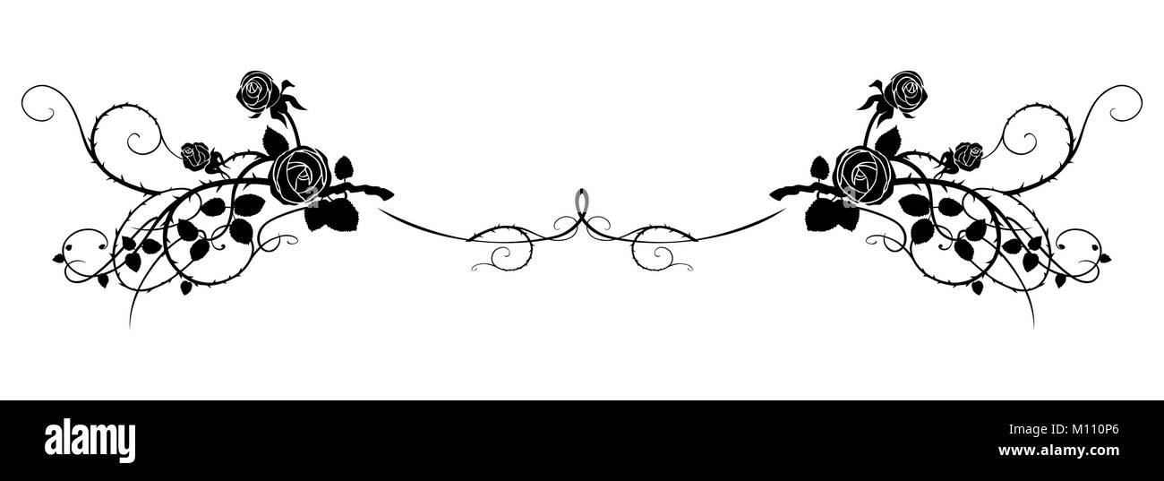 Noir Rose Tattoo Illustration de Vecteur