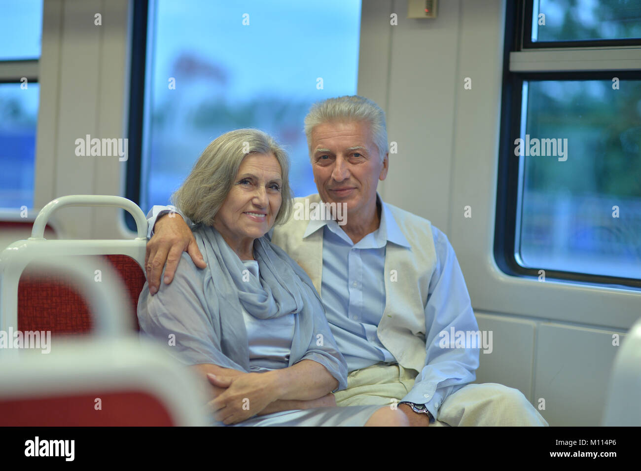 Couple en train Banque D'Images