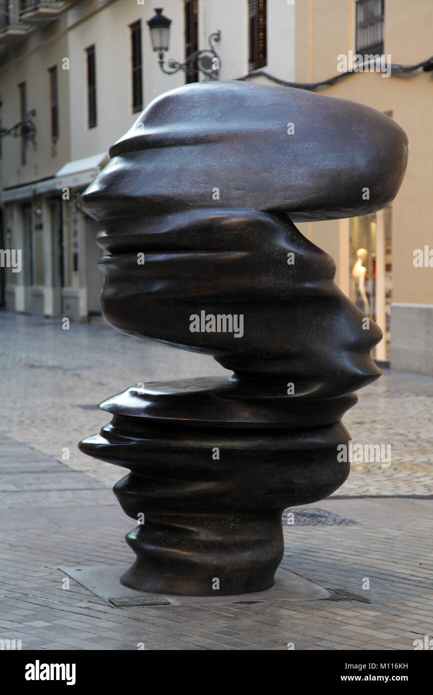 Statue puntos de vista Tony Cragg à Malaga, Espagne Banque D'Images