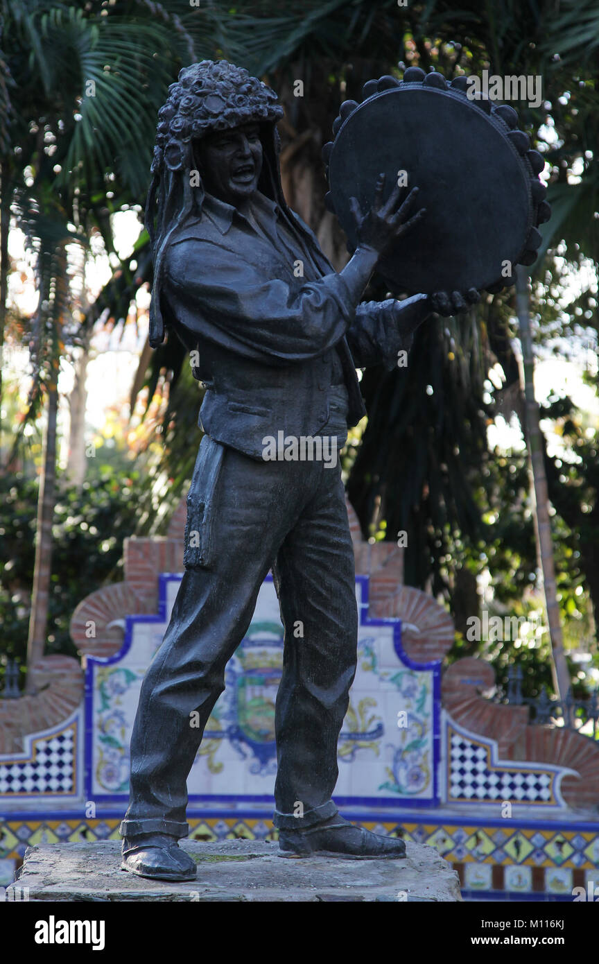 Statues à Paseo del Parque à Malaga, Espagne Banque D'Images