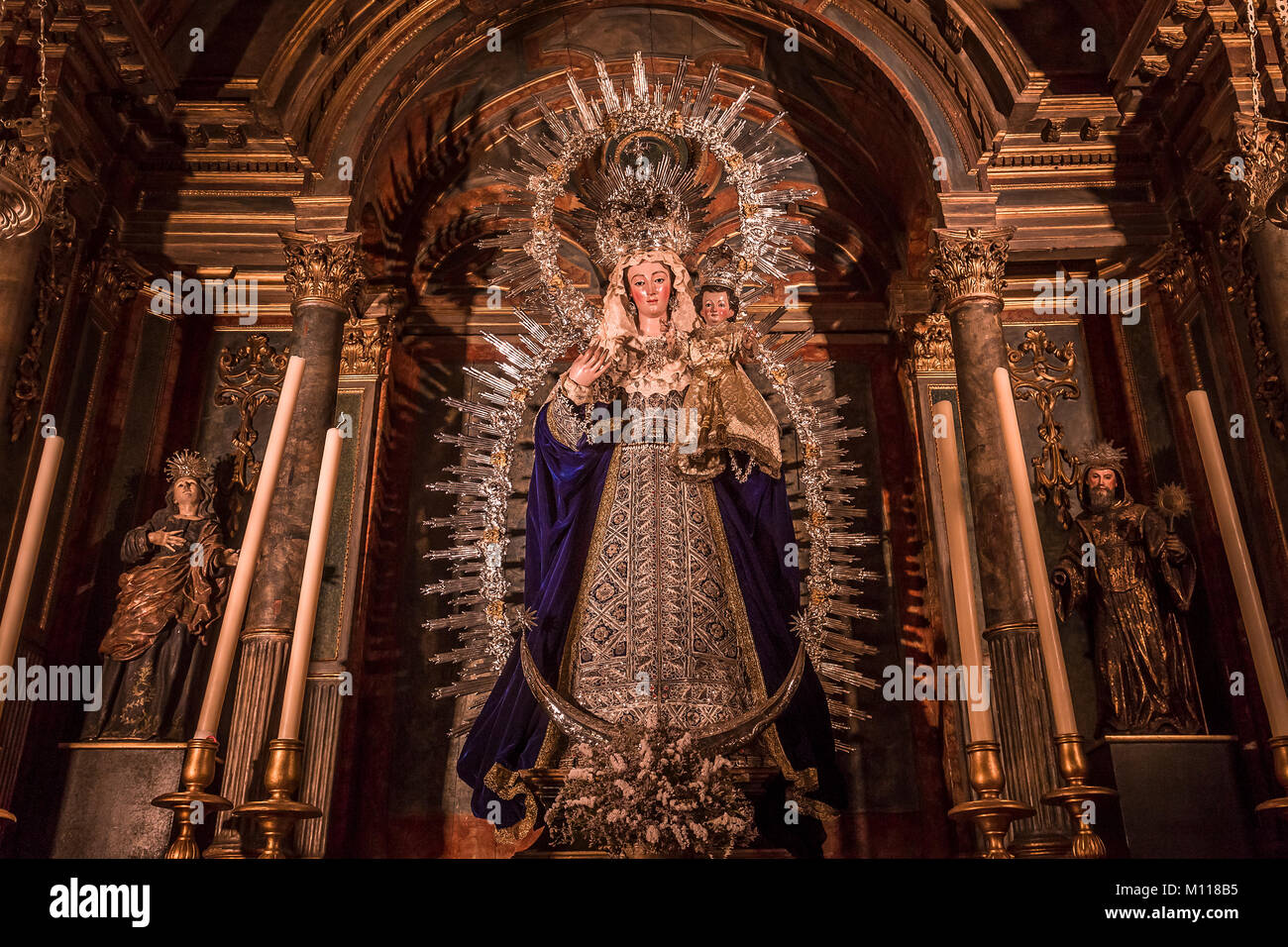 Séville, Andalousie, Espagne, mai, 25, 2017 : interiors of fine arts museum, le 25 mai 2017, à Séville, Andalousie, espagne Banque D'Images