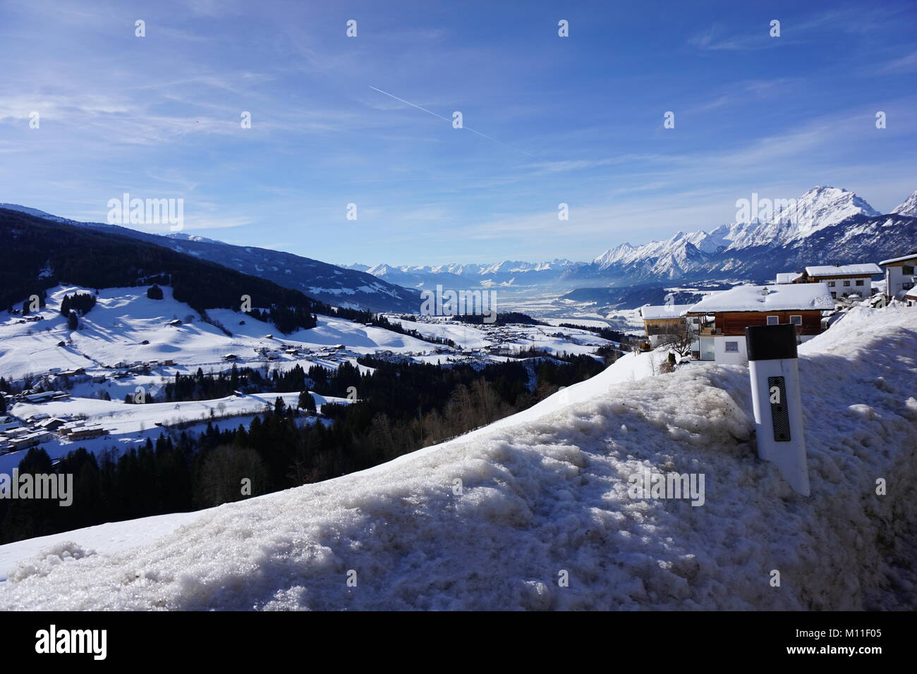 Schwaz Tyrol Pillberg ski hiver 2018 avec beaucoup de neige Banque D'Images