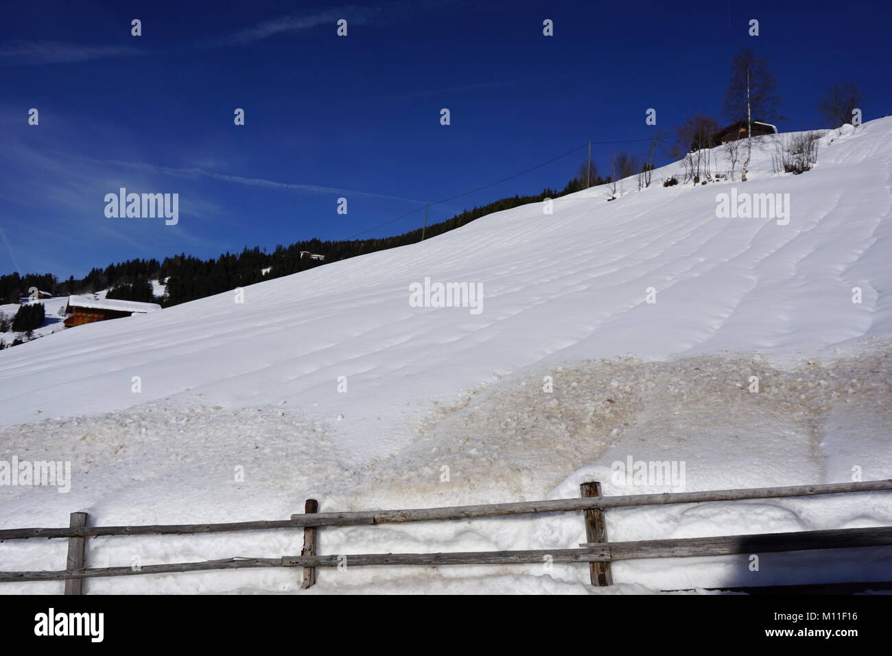 Schwaz Tyrol Pillberg ski hiver 2018 avec beaucoup de neige Banque D'Images