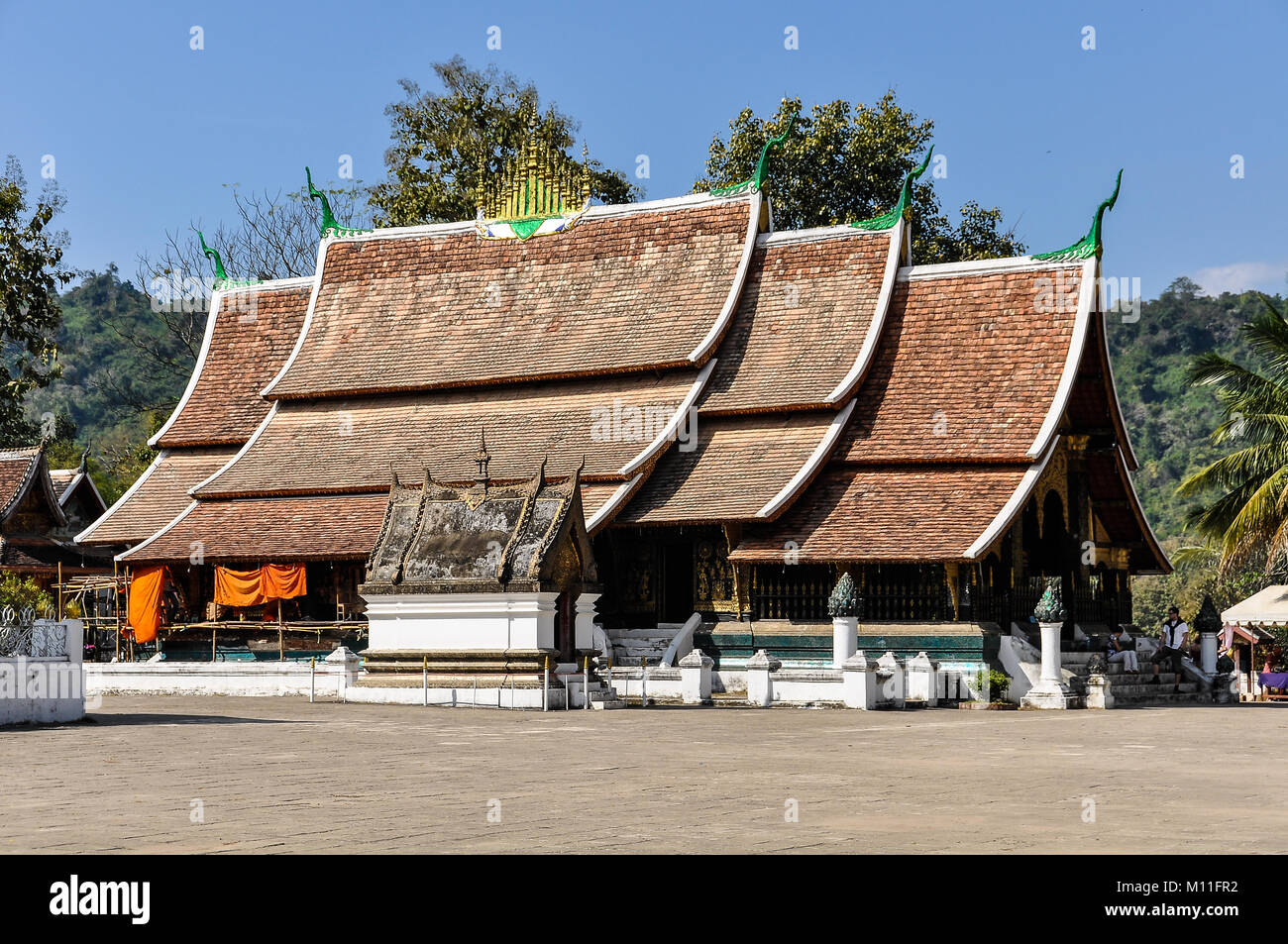 Temple bouddhiste dans l'UNESCO World Heritage Luang Prabang, Laos Banque D'Images