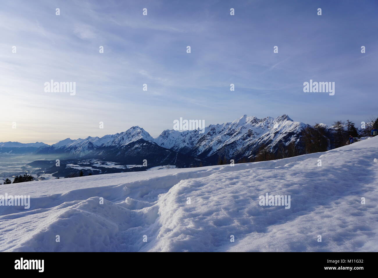 Schwaz Tyrol Pillberg ski hiver 2018 avec beaucoup de neige Banque D'Images