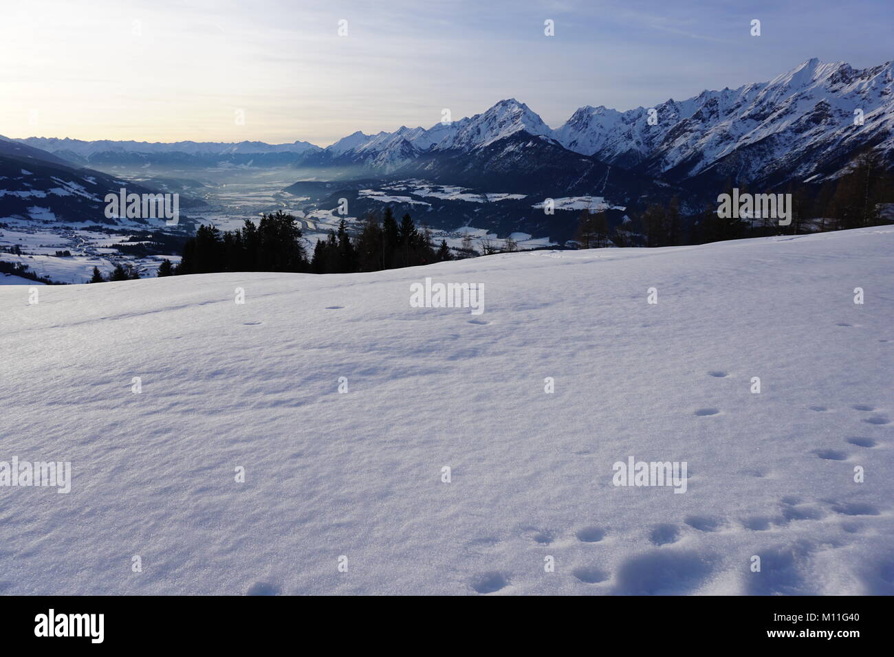 Schwaz Tyrol Pillberg ski hiver 2018 avec beaucoup de neige Banque D'Images