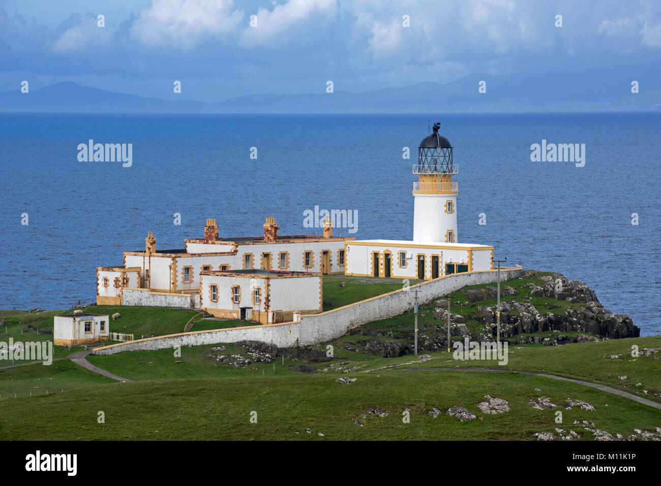 Neist Point Lighthouse sur l'île de Skye, Hébrides intérieures, Highlands, Scotland, UK Banque D'Images
