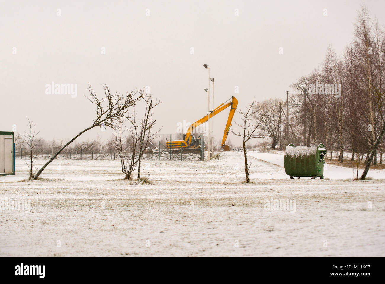 Site de construction en hiver Banque D'Images