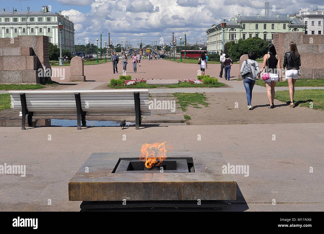 Flamme éternelle SUR LE CHAMP DE MARS, ST.Petersburg, Russie Banque D'Images