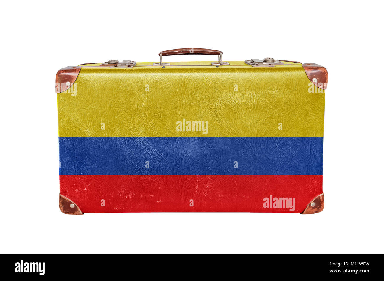 Vintage suitcase avec pavillon Colombie-Britannique Banque D'Images